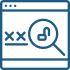 icon of lock under magnifying glass